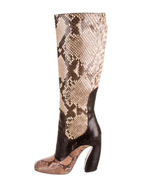 laced leather booties prada|Prada snakeskin boots.